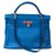 Hermès Kelly retourne Blue Patent leather  ref.86576