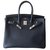 Hermès Birkin 35 PHW Azul escuro Couro  ref.86592