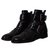 Pierre Hardy Black Double-buckle Motorcycle Patent Calf Leather Ankle Boots Patent leather  ref.87132