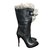Burberry Shearling boots Black Leather  ref.87250