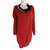 Lanvin Pearl Rhinestones Embellished Jumper Dress Red Wool  ref.87727