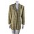 Louis Féraud Veste style blazer Soie Laine Marron Vert clair  ref.87950