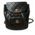 Chanel Vintage backpack Black Leather  ref.88112