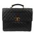 Chanel Jumbo Black Leather  ref.88402