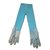 Chanel Handschuhe Blau Wolle Lammfell  ref.89148