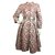 Christian Dior Mohair-Mantel mit Ledergürtel Pink Taupe Seide Wolle Polyamid  ref.89290
