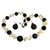 Autre Marque Collier et boucles d'oreilles Perles de cultures Verre Noir Blanc  ref.89318