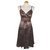 Ted Baker Silk dress with floral print Light brown Chocolate  ref.89354