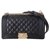 Chanel BOY MEDIUM Black Leather  ref.89416