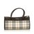 Burberry Plaid Coated Canvas Handbag Brown Multiple colors Beige Leather Cloth Cloth  ref.89525