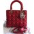 Lady dior Red Leather  ref.89849