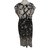 Tibi Dress Black Beige Elastane Nylon Acrylic  ref.89854