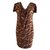 Diane Von Furstenberg Gorro Silk Dress Marrone Stampa leopardo Caramello Seta  ref.90134