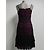 Abito da cocktail Marchesa Notte in seta fucsia e pizzo nero Fuschia - vista 5
