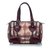 Burberry Heart Print Boston Bag Brown Red Beige Leather Plastic  ref.90528