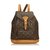 Louis Vuitton Monogram Montsouris MM Brown Leather Cloth  ref.90545