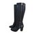 Vero Cuoio Botas de couro preto de salto alto 8 cm tamanho 39  ref.90641