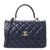 Chanel Handbags Navy blue Leather Lambskin  ref.90698