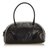 Prada Leather Vitello Drive Perforated Bowling Bag Black White  ref.90746
