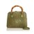 Gucci Suede Bamboo Satchel Green Leather  ref.90752