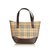 Burberry Plaid Canvas Handbag Brown Multiple colors Beige Leather Cloth Cloth  ref.90794