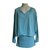 Autre Marque Robe tunique ou mini robe coton bleu chiné Bleu clair  ref.90906