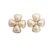 Chanel Faux Pearl Clover Ohrclips Weiß Metall  ref.91219