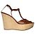 Sandales compensées Salvatore Ferragamo en cuir marron - vue 2