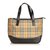 Burberry Plaid Canvas Handbag Brown Multiple colors Beige Leather Cloth Cloth  ref.91299
