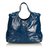 Yves Saint Laurent Patent Leather Beautiful Day Tote Blue  ref.91545