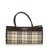 Burberry Plaid Canvas Handbag Brown Multiple colors Beige Leather Cloth Cloth  ref.91568