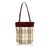 Burberry Plaid Suede Tote Brown Multiple colors Beige Leather Cloth Cloth  ref.91594