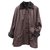 Yves Saint Laurent Coats, Outerwear Brown Black Cotton Rabbit  ref.91614