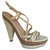 Prada Patent leather cork heels Cream  ref.91650