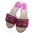 Chanel pink suede slides slippers Fuschia  ref.91703