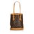 Louis Vuitton Monogram Petit Bucket Brown Leather Cloth  ref.91750