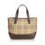 Burberry Plaid Canvas Handbag Brown Multiple colors Beige Leather Cloth Cloth  ref.91793