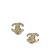 Chanel CC Push Back Earrings Silvery Metal Plastic  ref.91979