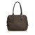 Fendi Zucchino Canvas Handbag Brown Dark brown Leather Cloth Cloth  ref.92001
