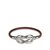 Hermès Bracelet infini en cuir Métal Marron Argenté  ref.92145