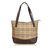 Burberry Plaid Canvas Tote Bag Brown Multiple colors Beige Leather Cloth Cloth  ref.92174