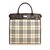 Burberry Plaid Coated Canvas Tote Bag Brown Multiple colors Beige Leather Cloth Cloth  ref.92205