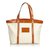 Dolce & Gabbana Canvas Tote Cuir Cuir vernis Toile Tissu Blanc Orange  ref.92220