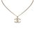 Chanel Collar de diamantes de imitacion cc Dorado Metal  ref.92380