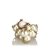 Chanel CC Faux Pearl Ring White Golden Cream Metal  ref.92405