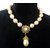 Yves Saint Laurent Collier de perles avec pendant Métal Doré Blanc cassé  ref.92553