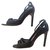 Prada Peeptoes with contrast stitching Black Leather  ref.92568