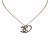Chanel Heart Pendant Necklace Silvery Silver Metal  ref.92737