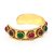 Chanel GRÜNES ROTES GLAS-ARMBAND Golden Metall  ref.92766
