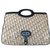 Christian Dior Tasche Braun Leder Baumwolle  ref.92872